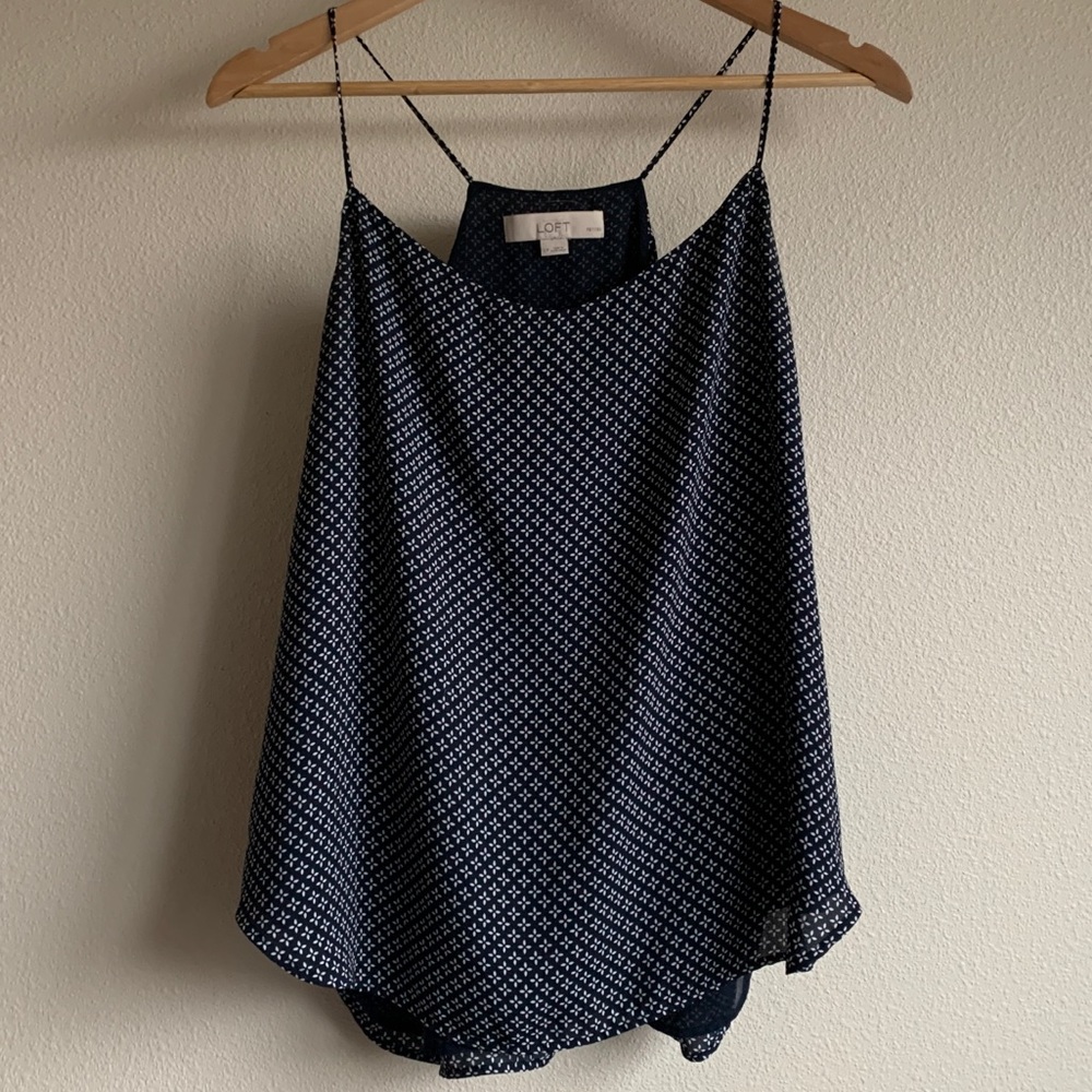 LOFT — petite navy strappy cami
